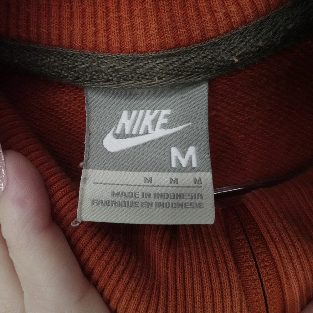 Nike Hoodie Mens M Burnt‎ Orange Full Zip Fleece Athletic Casual Ribbed Trim - Picture 4 of 10